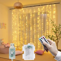 Autres fournitures de fête d'événement Batterie LED String Lights USB Fairy Garland pour l'année de mariage de Noël Accueil Rideau Décoration 230919