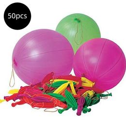 Autre événement Fourniture de fête Behogar 50pcs 18 pouces Latex Punch Punching Balloons avec manche en caoutchouc et inflateur pour décorations de mariage d'anniversaire 230221