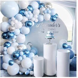 Andere evenementen Feestartikelen Verjaardag Ballon Garland Arch Kit Baby Douche Blauw Decor Kid Globos Balon 1st One Year Boy 230901