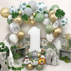 Andere evenementenfeestjes Verjaardagsfeest Decoraties Boy Jungle Balloon Arch Kit Children's First Birthday Boy Party Wild One Safari Animal Themes 230523