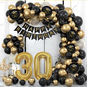 Outros Artigos para Festas Black Gold 21st 18 30 40 50 60 Happy Birthday Balões Arche Ballon Decoração Aniversário Globos Decorativos Para Fiesta 230802