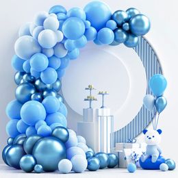 Andere evenementen Feestartikelen Blauwe ballon Garland Arch Kit 1e verjaardag Decoratie Kinderen Latex metalen ballon Bruiloft Ballon Babyshower Jongen 230808