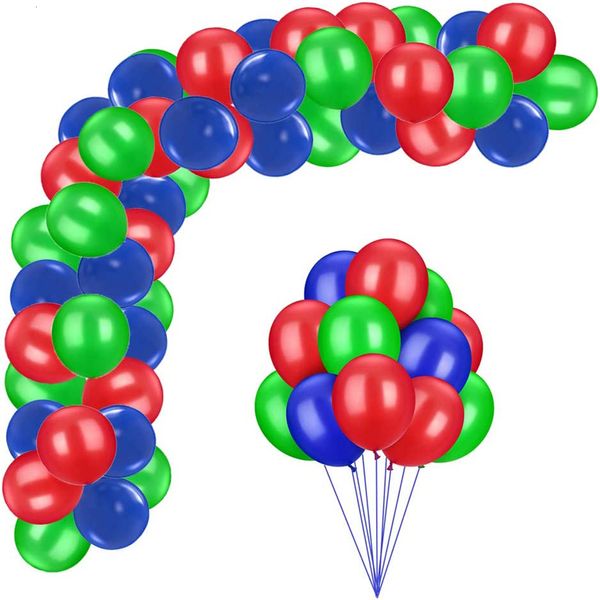 Autres fournitures de fête d'événement Bleu Vert Rouge Ballons Garland Arch Kit Latex Ballon Set Noël Carnaval Cirque Thème Fête Anniversaire Décorations Air Globos 230923