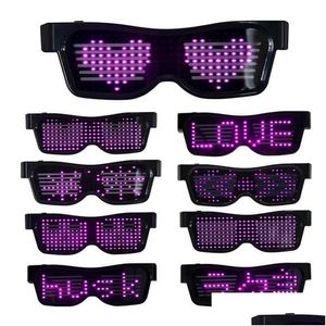 Other Event Party Supplies Bluetooth Programmable Led Text Usb Charging Display Glasses Dedicated Nightclub Dj Festival Glowing To Dhoqi