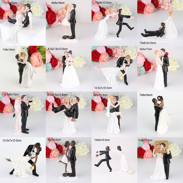 Autres fournitures de fête d'événement Figurines de mariée et de marié Toppers de gâteau de mariage Poupées en résine synthétique Saint-Valentin Décor de fiançailles Anniversaire Figurine Cadeau 230828