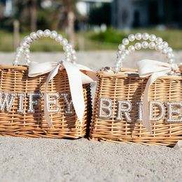 Andere evenementenfeestjes Bruid Mevrouw Mevrouw Wifey Bag Boho Rustic Beach Pool Boat Yacht Lake Bridal Shower Bruiloft Betrokkenheid Huwelijksreis Bachelorette Party Cadeau 230531