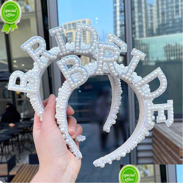 Autres événements Fournitures de fête Mariée Perle Couronne Bandeau De Mariage Douche De Mariée Décoration À Être Bandes De Cheveux P O Props Bachelorette Poule Dhhq1