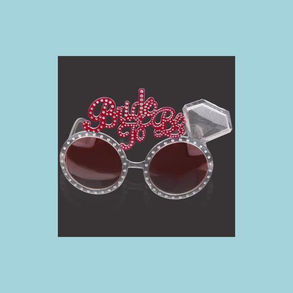 Autres fournitures de fête d'événement Bride To Be Lunettes Hen Night Accessoires simples Déguisements Creative Nouveauté Bling Pink Lunettes de soleil Wed Dhzpu