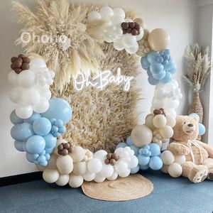 Andere evenementenfeestjes Bruine beige witblauwe ballonnen Garland Arch Kit Boy Birthday Decoration Baby Shower Baptism Kids Doop 230812