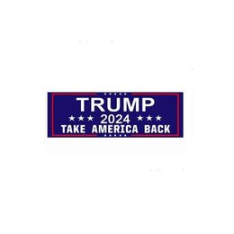 Andere evenementenfeest levert bumper vlaggen autostickers Trump 2024 Amerikaanse algemene verkiezingen 3x9 inch huis raam laptop sticker take back s dh1ss