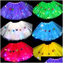 Otro evento Suministros para fiestas Mariposa Light Up Tutu LED Girl Glow Falda Magic Angel Fairy Luminoso Traje Regalo de cumpleaños 20220223 Q Dh0Ew
