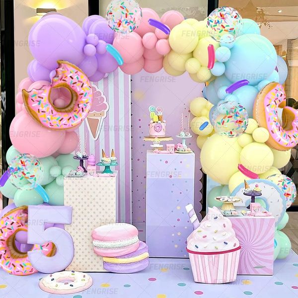 Autres fournitures de fête d'événement Candy Donut Macaron Balloon Garland Arch Kit Wedding Birthday Decor Kids Ice Cream Latex Baloon Baby Shower Girl 230802