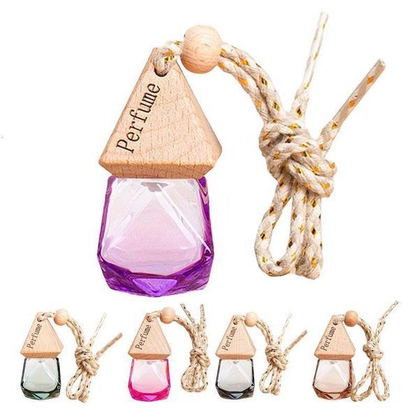 Autres fournitures de fête d'événement Bouteille en verre suspendue de voiture Pendentif d'aromathérapie de parfum vide Diffuseur rechargeable Désodorisant Parfum Ornement Accessoires 230818