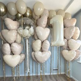 Autres Fournitures De Fête D'événement Caramel Crème Beige Couleur Thème Ballon 40 pouces Nombre Boules D'hélium De Mariage Anniversaire Baby Shower Decor DIY 230808