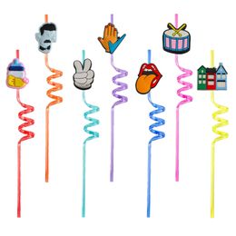 Andere evenementenfeestjes Cartoon -thema Crazy Sts Plastic St Girls Decoraties Decoratie Verjaardag Gunsten Drinken voor kinderen Pool Reu Oteno