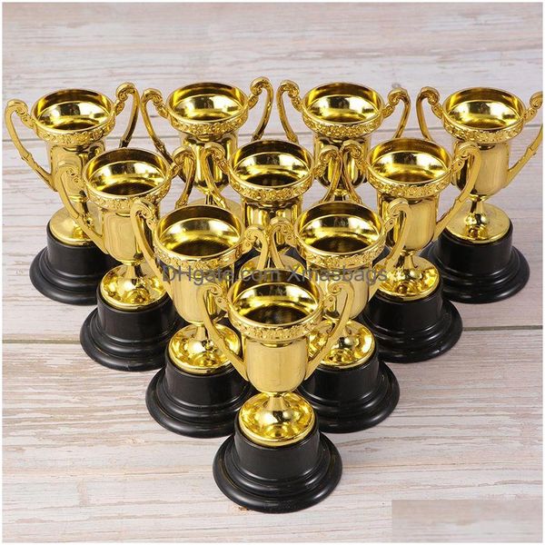 Autres fournitures de fête d'événement Cheerleading 12pcs Trophées de récompense en plastique Trophée pour enfants Coupes de prix pour enfants Récompense scolaire pour enfants D Dhz2Q