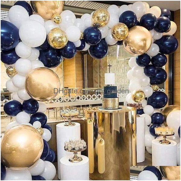 Autre ￩v￩nement Fourniture de f￪te No￫l 102pcs Navy Blue Night Balloon Chain Ink Series Suit Decoration Decoration Drop d￩livre Dhgarden DHML7