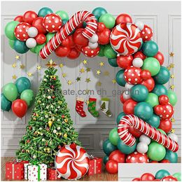 Andere evenementenfeestjes Kerstballonset Krukken Candy Aluminium Film Decoratie Nieuwjaar Arch Drop Delivery Home G Dhgarden Dhdwl