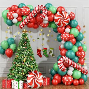 Autres fournitures de fête d'événement Arche de ballons de Noël Vert Or Boîte rouge Bonbons Ballons Guirlande Cône Explosion Étoile Feuille Année Christma Décor 220830