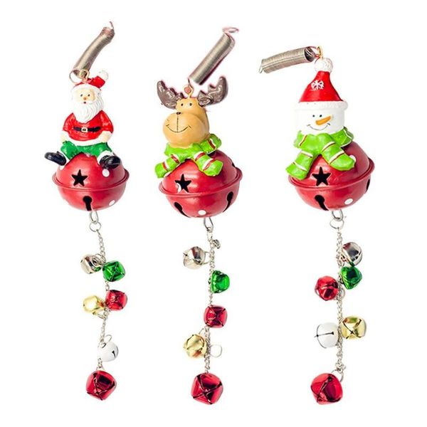 Autres événements Fournitures de fête Christmas Bells Pendent Cartoon Santa Snowman Deer Iron Art Tree Decoration Charme Charme rapide Livraison Ot OT