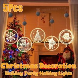 Autres fournitures de fête d'événement Décorations de Noël Lumières Néon LED Cordes Lettres 3D Ventouses Suspendues Pendentifs Acryliques Atmosphère de la Chambre Lampes Colorées 231019