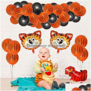 Andere evenementenfeestjes Kerstfeest Kerst Jungle Dieren Decoratie Tiger Koe Verjaardagsballon Set Farm Drop Delivery Home Garde Dhgarden Dh9ol