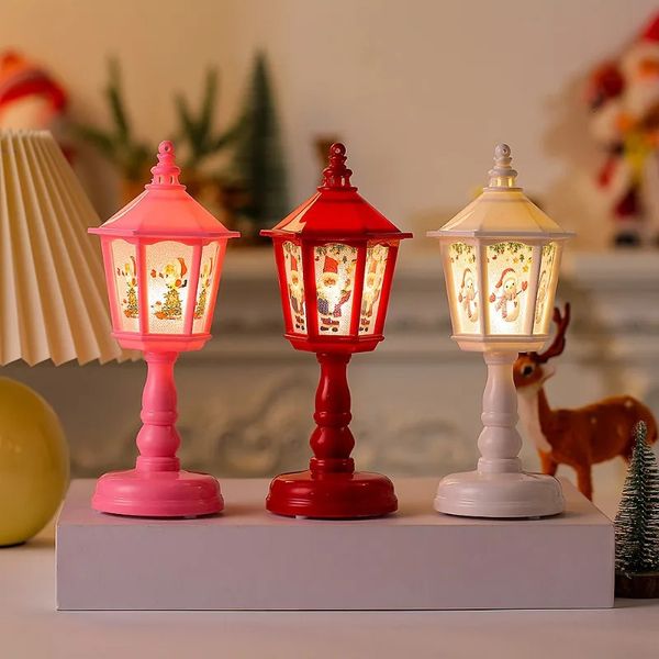 Autres fournitures de fête d'événement Lumières de style de Noël Lampes candélabres Ornements de bureau Décorations de cadeaux de Noël Lampes à bougies vintage veilleuse 231027