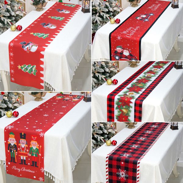 Autres fournitures de fête d'événement Décoration de chemin de table de Noël pour la maison Nappe Navidad Noel Kerst Cadeaux de Noël Année Natal 230422