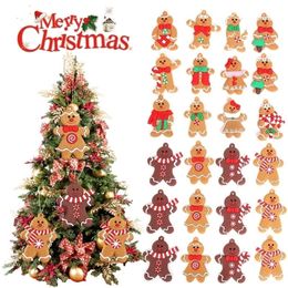 Autres Fournitures De Fête D'événement Jouet De Noël 12 pcs Gingerbread Man Arbre Ornements Décorations Pour La Maison Cadeau De Noël Natal Navidad Pendentif 220908