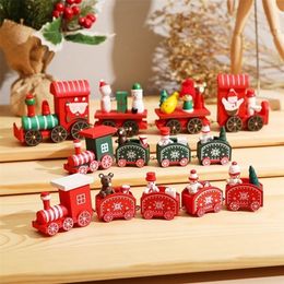 Autres fournitures de fête d'événement Jouet de Noël Frigg Train en bois Décorations joyeuses pour la maison Noël Navidad Noel Cadeaux Ornement Oui 220908
