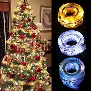 Autres fournitures de fête d'événement Décorations de jouets de Noël Ruban LED Lumières Ornements d'arbre Bricolage Chaîne de fées Navidad Natal Home Deco 220908