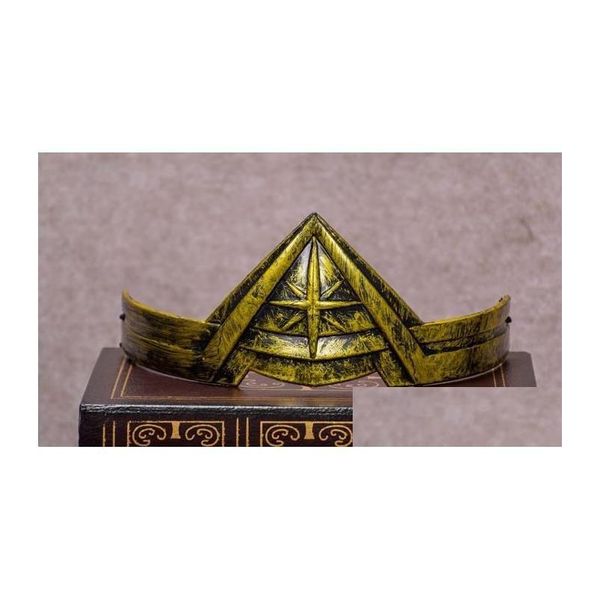 Autres fournitures de fête d'événement Noël Wonder Woman Bandeau Tiara Crown Coiffe Cosplay Headwear Comic Costume Props Prop Gold Si Dhxoz