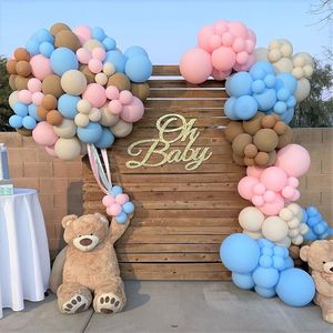 Autres fournitures de fête d'événement Café Pastel Bleu Rose Genre Révéler Ballon Guirlande Kit Baby Shower Oh Décorations 230802