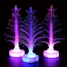 Andere evenementen Feestartikelen Kleurrijke glasvezellamp Kerstboom Mini Flash LED-nachtlampje Home Decorations Gift 231027