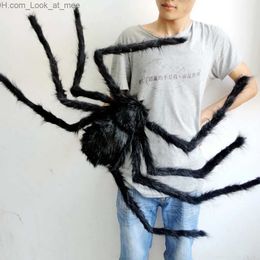 Andere evenementen Feestartikelen Kleurrijke gigantische spin Enorme zwart-witte spinnenweb voor Halloween-feest Spookhuis Thuisbar Doe-het-zelfdecoratie Buiten Enge rekwisieten Q231010