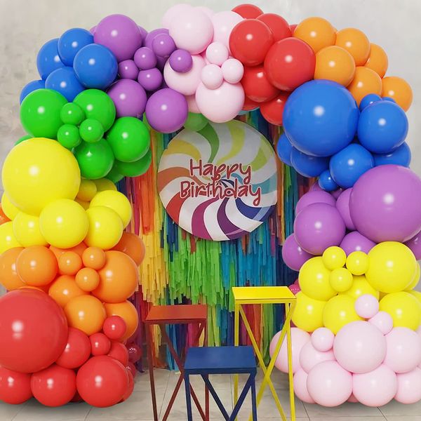 Autres fournitures de fête d'événement coloré arc-en-ciel ballon guirlande arc Kit multicolore ballons en latex décoration mariage anniversaire décor enfant bébé douche faveur 230607