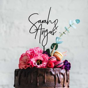 Autres fournitures de fête d'événement Noms de couple personnalisés Gâteau de mariage Topper Rustique Romantique Décor de fête pour anniversaire Personnalisé Engagé Cake Topper Bois 230828