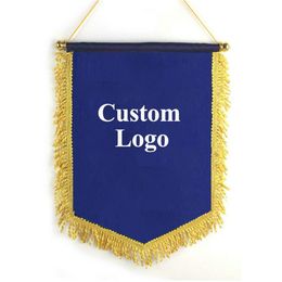 Outros suprimentos de festa de evento Personalizado Square Football Team Flag Personalizado Exchange Pennant Pendurado Banner de Seda em todos os tamanhos 230923