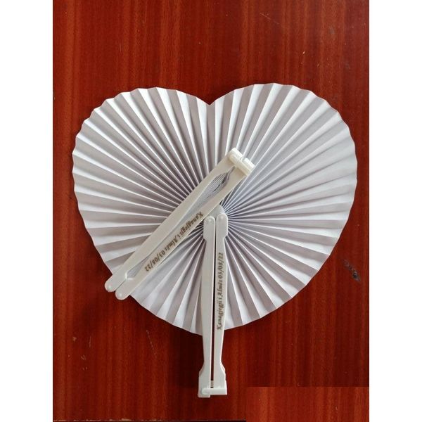 Autres fournitures de fête d'événement Fournitures de papier pliable blanc personnalisé 20/30 pièces poignées en plastique en forme de coeur pour les fêtes de souvenirs Drop Deli Dhde4
