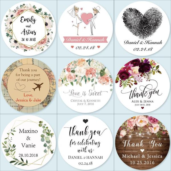 Outros suprimentos de festa de evento personalizados adesivos de casamento convites selos favores etiquetas adicionar seu texto de imagem po personalizado 100oth