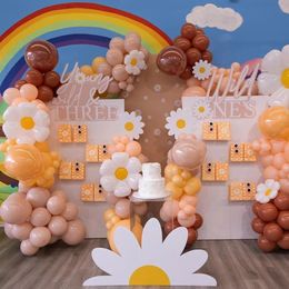 Autres fournitures de fête d'événement Daisy KT Board Tournesol Ballon Garland Arch DIY Toile de fond Baby Shower Girl Princess Anniversaire Décoration de mariage 231213