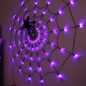 Autres Fournitures De Fête D'événement Diamètre Solaire Halloween Toile D'araignée Lumières 60LED 8 Mode Net Pour Cour Jardin Bar Maison Hantée Décor 230717