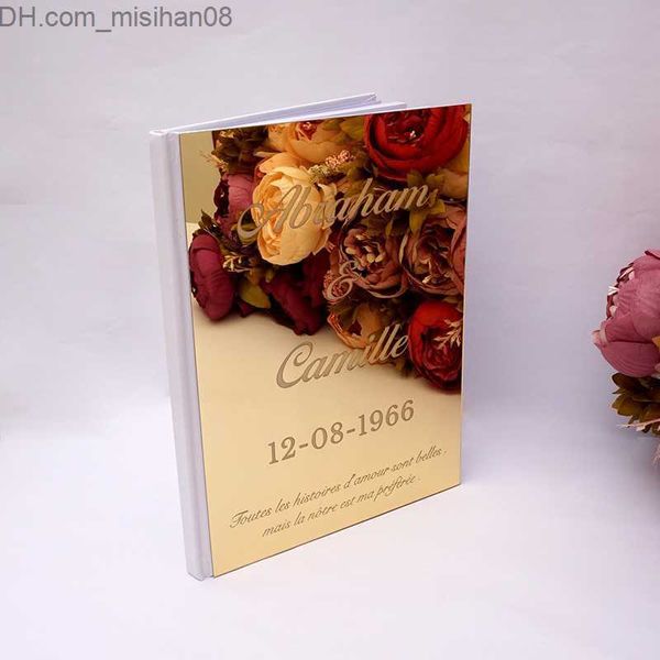 Otros suministros para fiestas de eventos Diferentes estilos Boda personalizada Firma Libro de invitados Cubierta de espejo personalizada Páginas en blanco vacías Decoración de fiesta 220811 Z230630