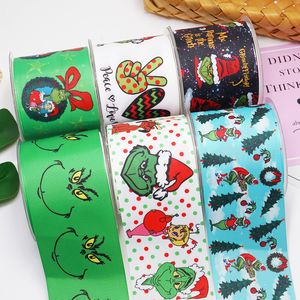 Andere evenementenfeestjes Diy Cartoon Christmas Gedrukt Grosgrain Ribbon voor ambachtelijke naai -accessoires 5 yards vlakke harsen 10 stuks 47231 220914