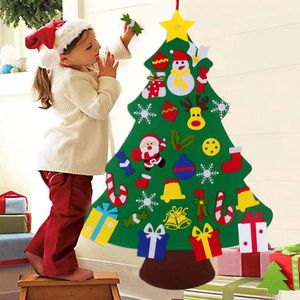 Autres fournitures de fête d'événement DIY Feutre Arbre de Noël Joyeux Décorations pour la maison 2023 Ornement de Noël Noël Navidad Cadeaux Père Noël Année 231121