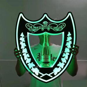 Autres fournitures de fête d'événement Dom Pérignon Présentateur de bouteille de champagne LED Shield VIP Service Glorifier Neon Sign pour DJ Disco Events P Dh6Dt