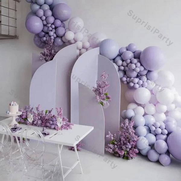 Autres fournitures de fête d'événement Double mat lilas ballons guirlande arc bricolage décoration de mariage doublé macaron violet ballon bébé douche fête d'anniversaire décor 231005