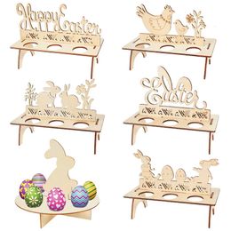 Autre événement fête fournitures décoration de Pâques pour la maison porte-oeufs en bois étagères bricolage artisanat ornements faits à la main enfants cadeau joyeux décor 230330