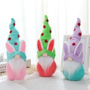 Autres fournitures de fête d'événement Oeuf de Pâques Rudolf Poupée Lapin Elfe Vert Rose Jaune Lapin Cadeau de Pâques Enfants DIY Joyeuses Fêtes de Pâques Décor pour la maison 220901