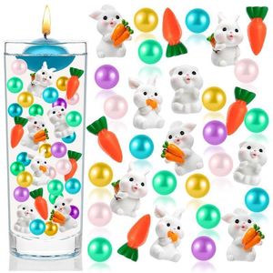 Autres fournitures de fête d'événement Perles de remplissage de vase de Pâques pour vase Bougies flottantes Candyland Perles Gels d'eau Perles avec lapin carotte pour décor de table de Pâques 230311